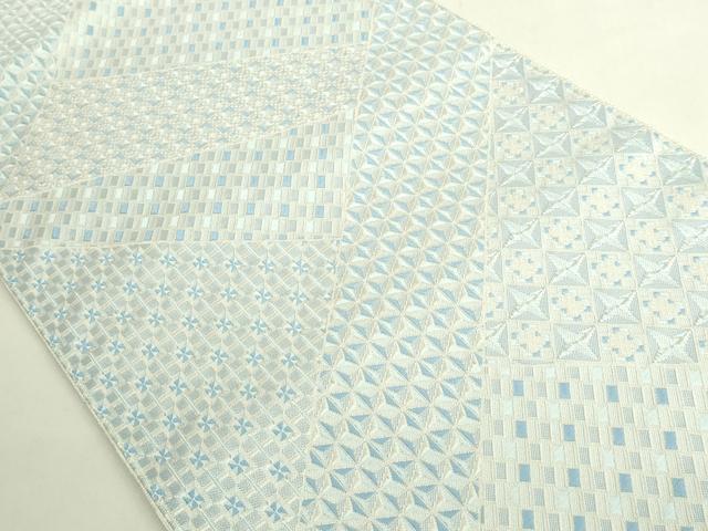 平和屋着物●極上 八寸名古屋帯 切子柄 銀糸 逸品 DZAB6920kh6