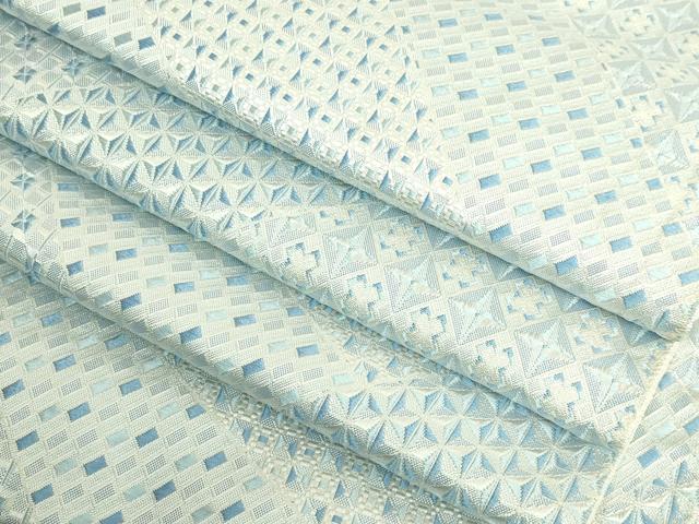 平和屋着物●極上 八寸名古屋帯 切子柄 銀糸 逸品 DZAB6920kh6