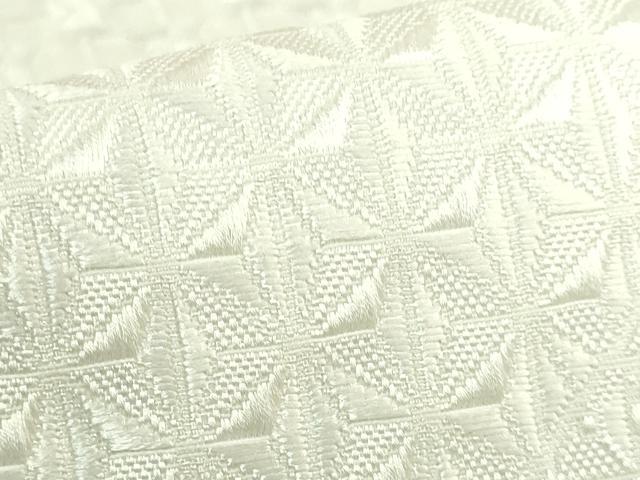 平和屋着物●極上 八寸名古屋帯 切子柄 白地 逸品 DZAB6921kh6