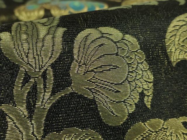 平和屋本店●極上 紋屋井関 御寮織 六通柄袋帯 花鳥文 黒地 金銀糸 共箱付き 逸品 DZAB6931kh6