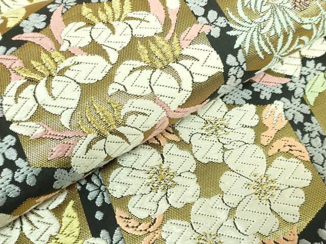 平和屋本店●極上 山口美術織物 皇室 伊勢神宮御用 西陣織 六通柄袋帯 唐織 亀甲御印文 金糸 短冊・共箱付き 逸品 DZAB6946kh6