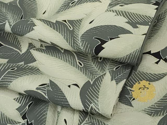 平和屋本店●極上 ジャパンオートクチュール 渡辺雪三郎 小紋 葉尽くし 銀彩 逸品 DZAB6956kh6