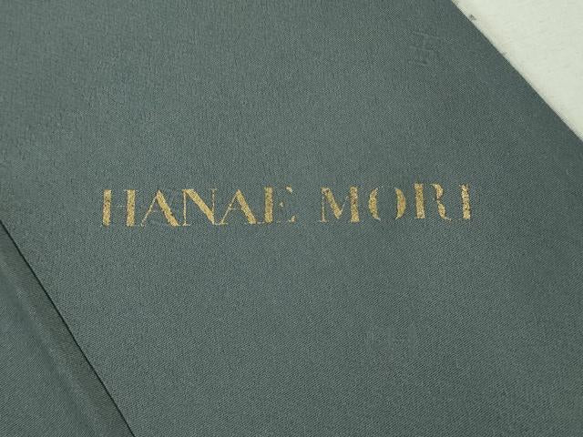 平和屋着物●極上 森英恵・HANAE MORI 訪問着 蔦の葉花文 暈し染め 黒地 逸品 DZAB6965kh6