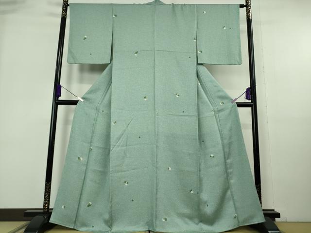 平和屋本店●極上 創業460年・千總 小紋 松葉 金彩 反端付き 逸品 DZAB6967kh6