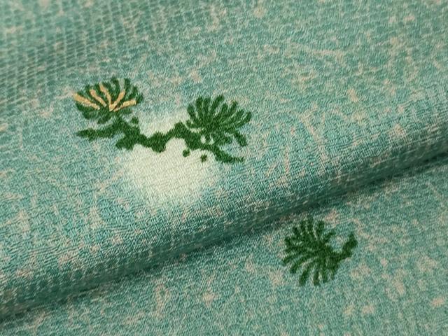 平和屋本店●極上 創業460年・千總 小紋 松葉 金彩 反端付き 逸品 DZAB6967kh6