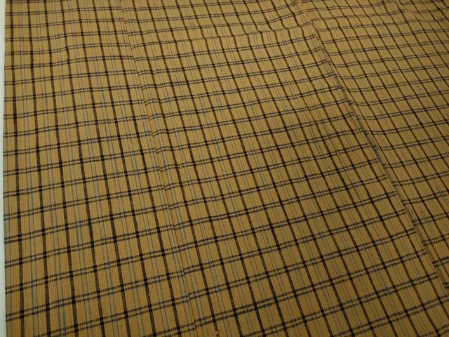 平和屋本店●極上 綿紬 格子 香染色地 綿 逸品 DZAB6972kh6