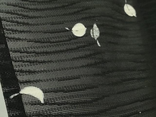 平和屋着物*極上 夏物 訪問着 絽 刺繍 椿 舞葉 黒地 逸品 DZAB6976kh6