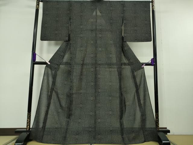 平和屋本店*極上 夏物 本場大島紬 夏大島 150亀甲 吉祥文 羊羹色地 逸品 DZAB6979kh6