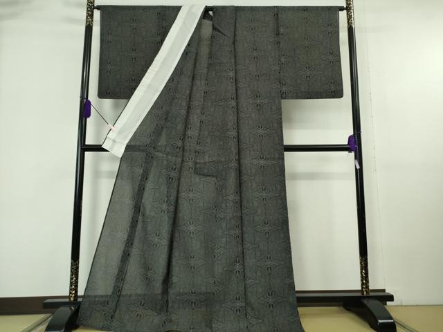 平和屋本店*極上 夏物 本場大島紬 夏大島 150亀甲 吉祥文 羊羹色地 逸品 DZAB6979kh6