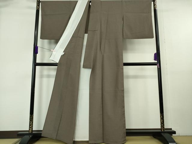 平和屋着物▽極上 本塩沢 やまだ織 単衣 桑原タツノ作 江戸鼠色地 証紙付き 逸品 DZAB6980kh6