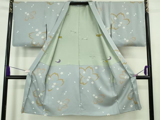 平和屋着物∞極上 長羽織 舞桜 淡藤色地 金彩 逸品 未使用 DZAB6986kh6