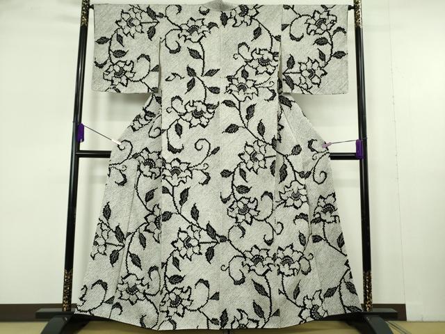 平和屋本店●極上 本疋田絞り 小紋 花唐草文 逸品 DZAB6998kh6