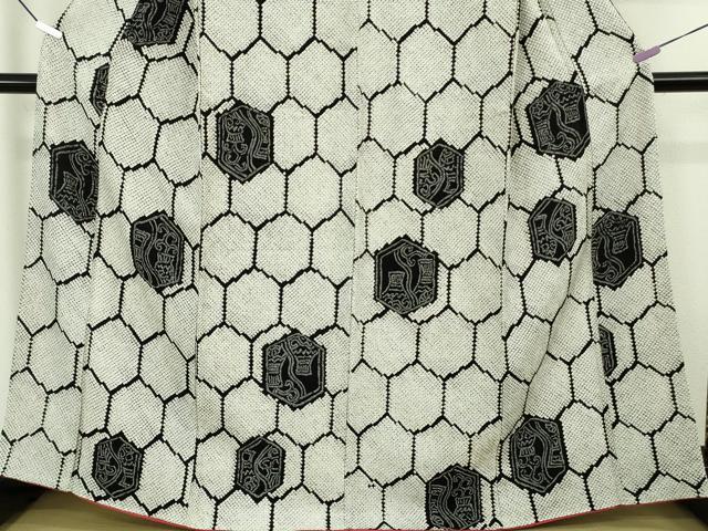 平和屋本店●極上 本疋田絞り 小紋 亀甲 陶器文 逸品 DZAB6999kh6