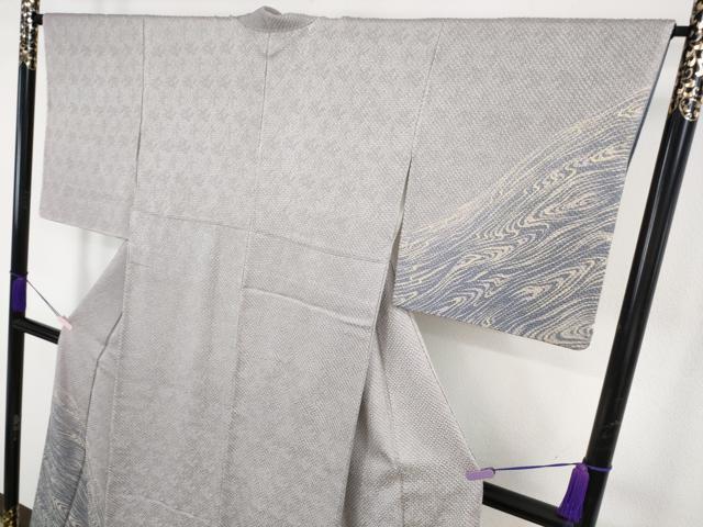 平和屋本店●極上 名門 藤娘きぬたや・総絞り 訪問着 流水文 牡丹鼠色地 暈し染め 逸品 DZAB7000kh6