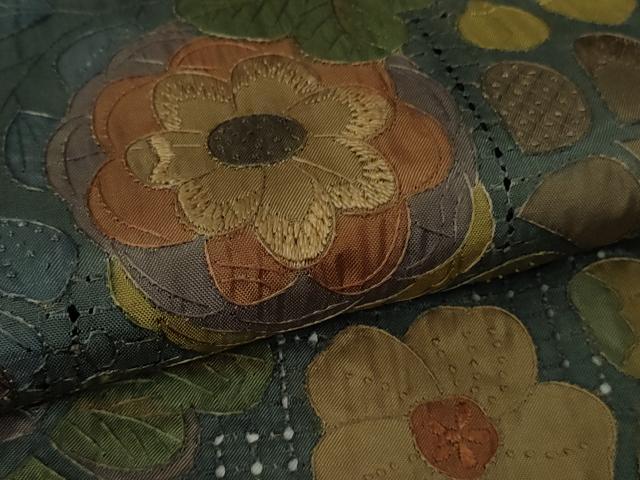 平和屋本店▽極上 中国三大刺繍 スワトウ刺繍 相良・蘇州刺繍 本場縞大島紬 単衣 辻が花 上村絹織物謹製 証紙付き 逸品 DZAB7006kh6