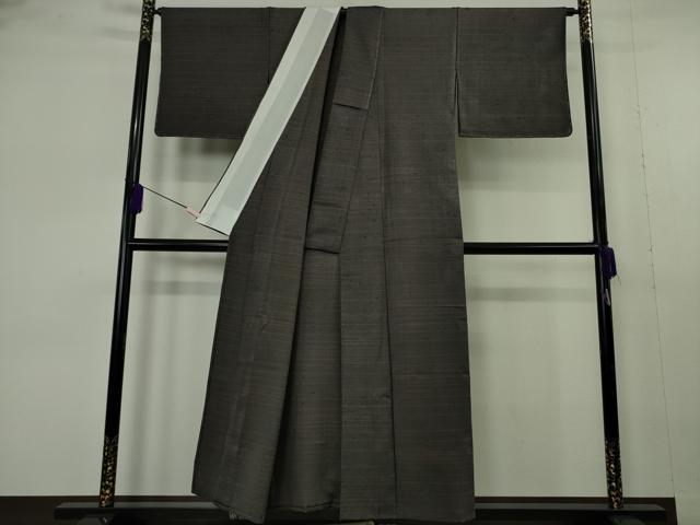 平和屋本店▽極上 伊兵衛織 工芸手織 単衣 檳榔子染色地 逸品 未使用 DZAB7013kh6