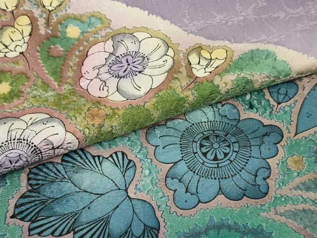 平和屋本店●極上 吉乃一廉 幻の辻が花 振袖 暈し染め 銀通し地 逸品 DZAB7025kh6