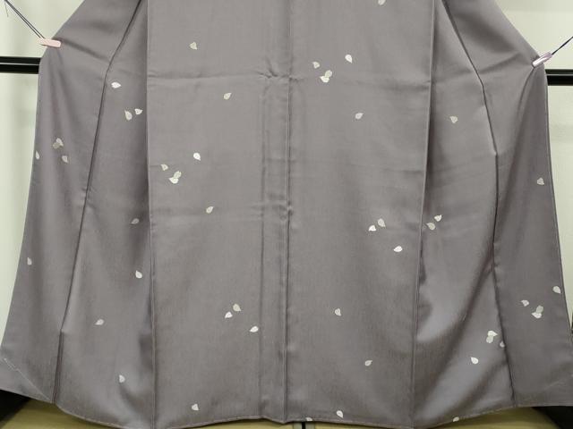 平和屋本店●極上 創業200年・7代目永治屋清左衛門 小紋 唐織 舞桜 花弁 鳩羽色地 鈴乃屋扱い 逸品 未使用 DZAB7031kh6