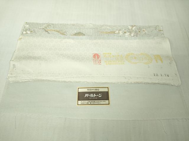 平和屋本店●極上 中国三大刺繍 スワトウ刺繍 汕頭刺繍 総刺繍 訪問着 風景花文 白緑色地 金糸 反端付き 逸品 未使用 DZAB7041kh6
