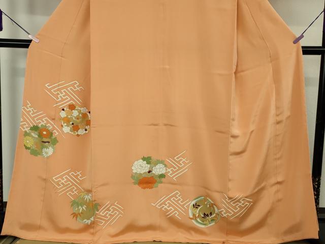 平和屋本店●極上 銀座 志ま亀 色留袖 花丸文 洒落柿色地 金彩 逸品 DZAB7043kh6