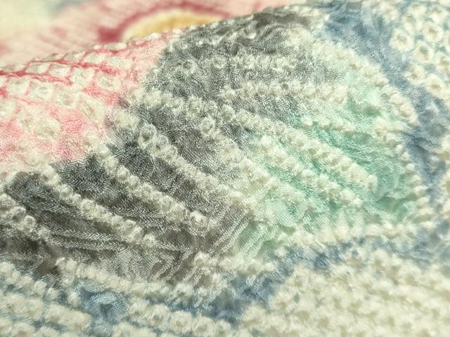 平和屋着物●極上 名門 藤娘きぬたや・総絞り 九寸名古屋帯 草花文 付属品付き 逸品 DZAB7060kh6