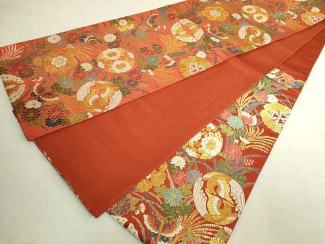 平和屋着物●極上 六通柄袋帯 唐織 花鳥文 金銀糸 逸品 DZAB7071kh6