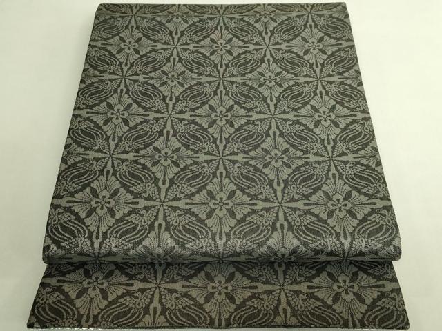 平和屋着物●極上 両面 全通柄袋帯 鳥襷 金糸 逸品 未使用 DZAB7075kh6