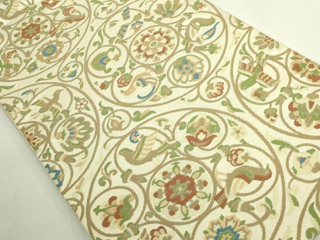 平和屋着物●極上 西陣 川島織物 六通柄 本袋帯 花鳥文 金糸 逸品 DZAB7079kh6