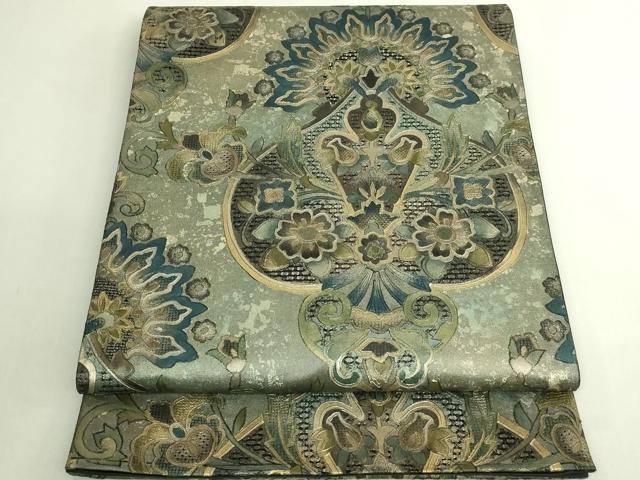 平和屋本店●極上 中国三大刺繍 スワトウ刺繍 汕頭刺繍 袋帯 洋花文 金銀彩 逸品 DZAB7089kh6