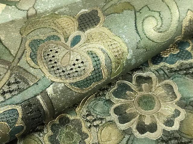 平和屋本店●極上 中国三大刺繍 スワトウ刺繍 汕頭刺繍 袋帯 洋花文 金銀彩 逸品 DZAB7089kh6