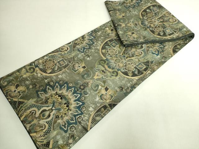 平和屋本店●極上 中国三大刺繍 スワトウ刺繍 汕頭刺繍 袋帯 洋花文 金銀彩 逸品 DZAB7089kh6
