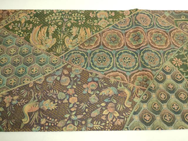 平和屋本店●極上 中国三大刺繍 スワトウ刺繍 汕頭刺繍 全通柄袋帯 名物裂花鳥文 金彩 逸品 DZAB7096kh6