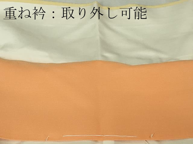 平和屋本店●極上 銀座 志ま亀 訪問着 牡丹 毘沙門亀甲 淡黄色地 金彩 たとう紙付き 逸品 DZAB7155kh6