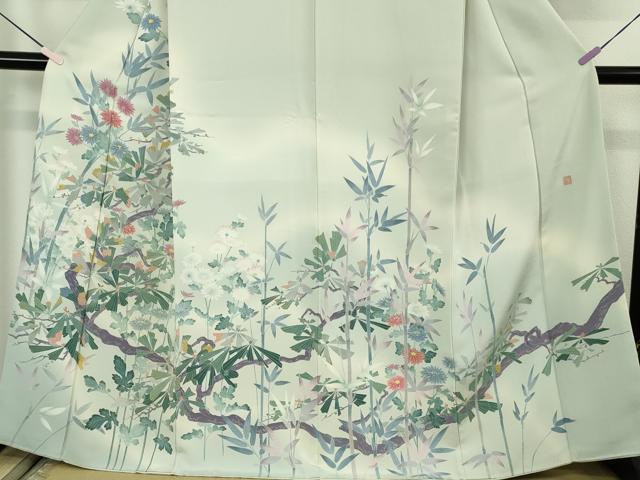 平和屋着物●極上 訪問着 作家物 松菊笹文 白緑色地 暈し染め 逸品 DZAB7174kh6