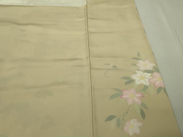 平和屋着物●極上 訪問着 友禅 作家物 吉祥花文 蒸栗色地 逸品 DZAB7175kh6