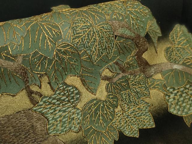平和屋本店●極上 黒留袖 手刺繍 鶏 にわとり 金糸 逸品 DZAB7177kh6