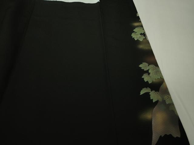 平和屋本店●極上 黒留袖 手刺繍 鶏 にわとり 金糸 逸品 DZAB7177kh6