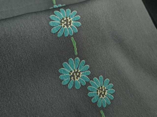 平和屋本店▽極上 小紋 単衣 花間道 牡丹 暈し染め 逸品 DZAB7187kh6