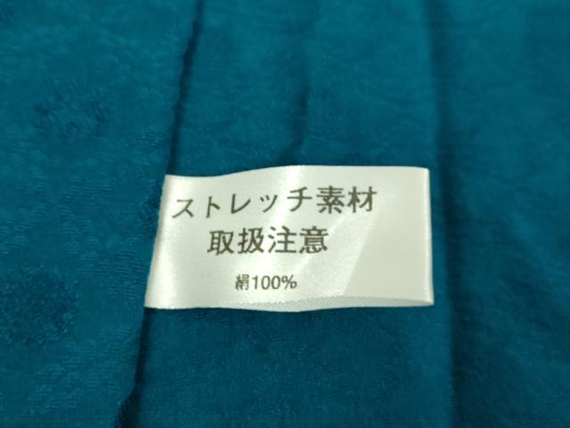 平和屋本店▽極上 男性 BANKANわものや 色無地 単衣 キングサイズ ハーブ染 七宝地紋 孔雀青 納戸色 反端付き 逸品 未使用 DZAB7188kh6