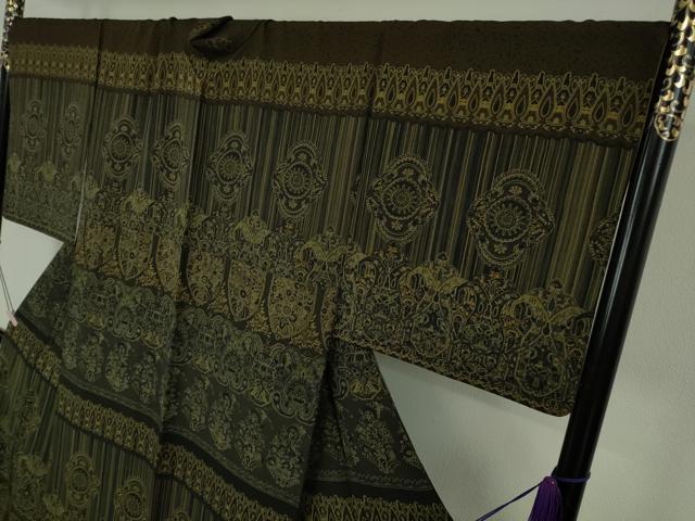 平和屋本店●極上 前田仁仙 仁仙更紗 訪問着 更紗花文 鬼しぼ縮緬 逸品 DZAB7193kh6