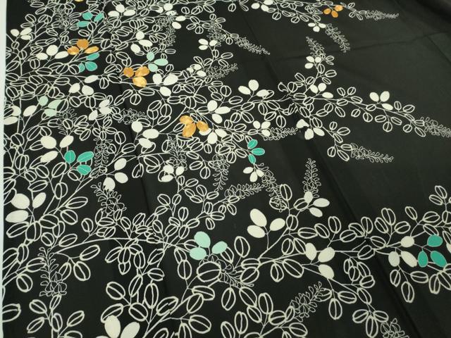 平和屋本店*極上 夏物 訪問着 絽 駒刺繍 花萩文 黒地 金糸 逸品 DZAB7196kh6