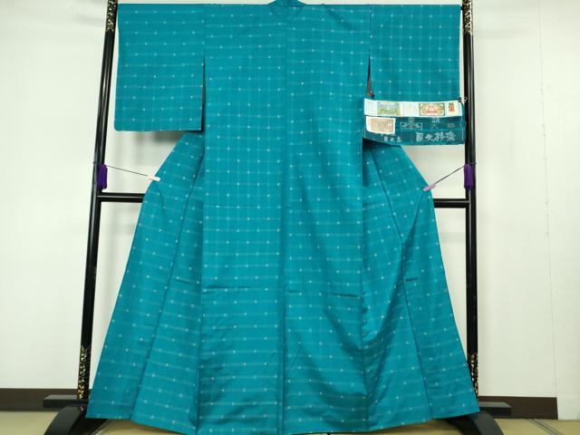 平和屋着物▽極上 本場大島紬 単衣 古代染色純植物染 屋久杉染 9マルキ 窪田織物謹製 納戸色地 やまと誂製 証紙付き 逸品 DZAB7204kh6