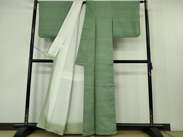 平和屋着物●極上 紅花紬 米沢 新田秀次 紅藍染 花竹 反端付き 逸品 DZAB7213kh6