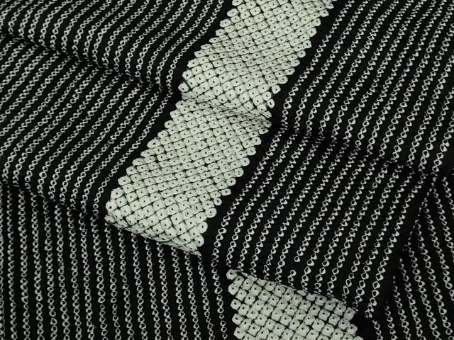 平和屋本店●極上 本疋田絞り 小紋 間道 黒地 鈴乃屋扱い 逸品 DZAB7226kh6