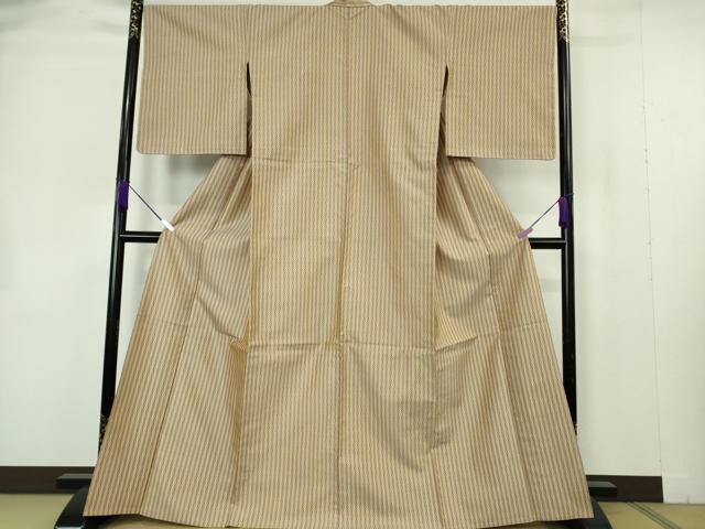 平和屋本店▽極上 山下八百子 本場黄八丈 市松綾織 単衣 逸品 未使用 DZAB7230kh6