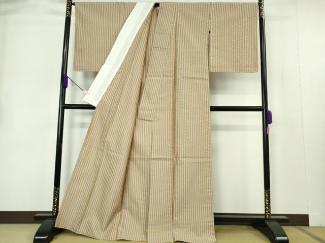 平和屋本店▽極上 山下八百子 本場黄八丈 市松綾織 単衣 逸品 未使用 DZAB7230kh6