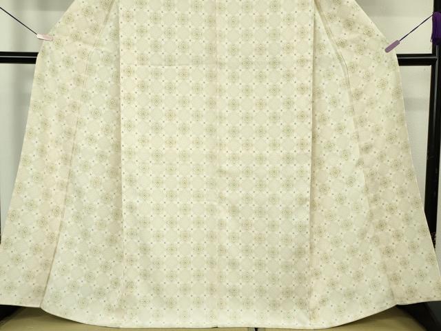 平和屋本店●極上 小紋 花菱 練色地 逸品 DZAB7235kh6