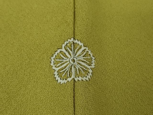 平和屋本店●極上 銀座 志ま亀 訪問着 笹竹花文 青朽葉色地 金彩 逸品 DZAB7237kh6