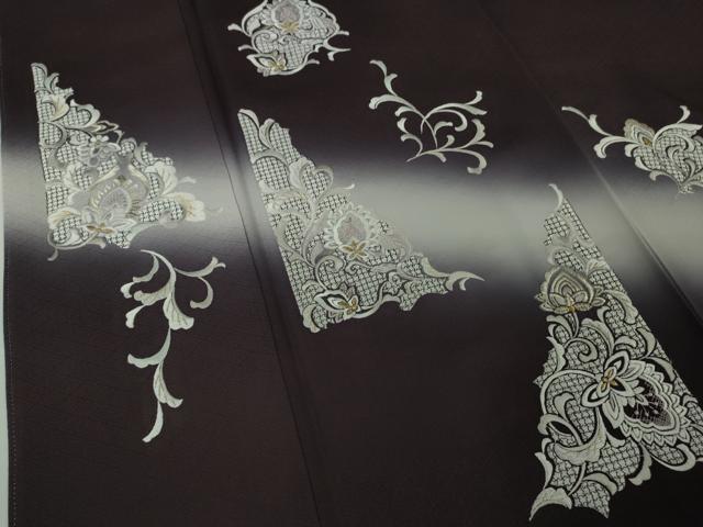 平和屋本店●極上 訪問着 総刺繍 洋花文 暈し染め 金銀糸 逸品 DZAB7238kh6