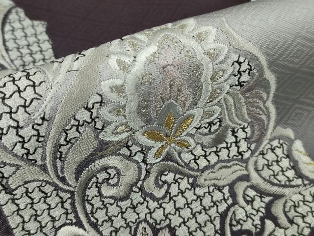 平和屋本店●極上 訪問着 総刺繍 洋花文 暈し染め 金銀糸 逸品 DZAB7238kh6